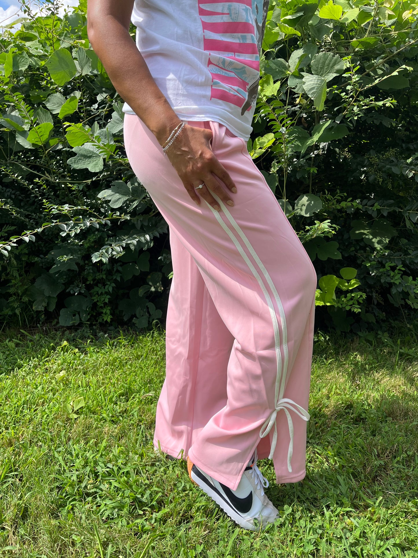 Pink Bow Track Pants