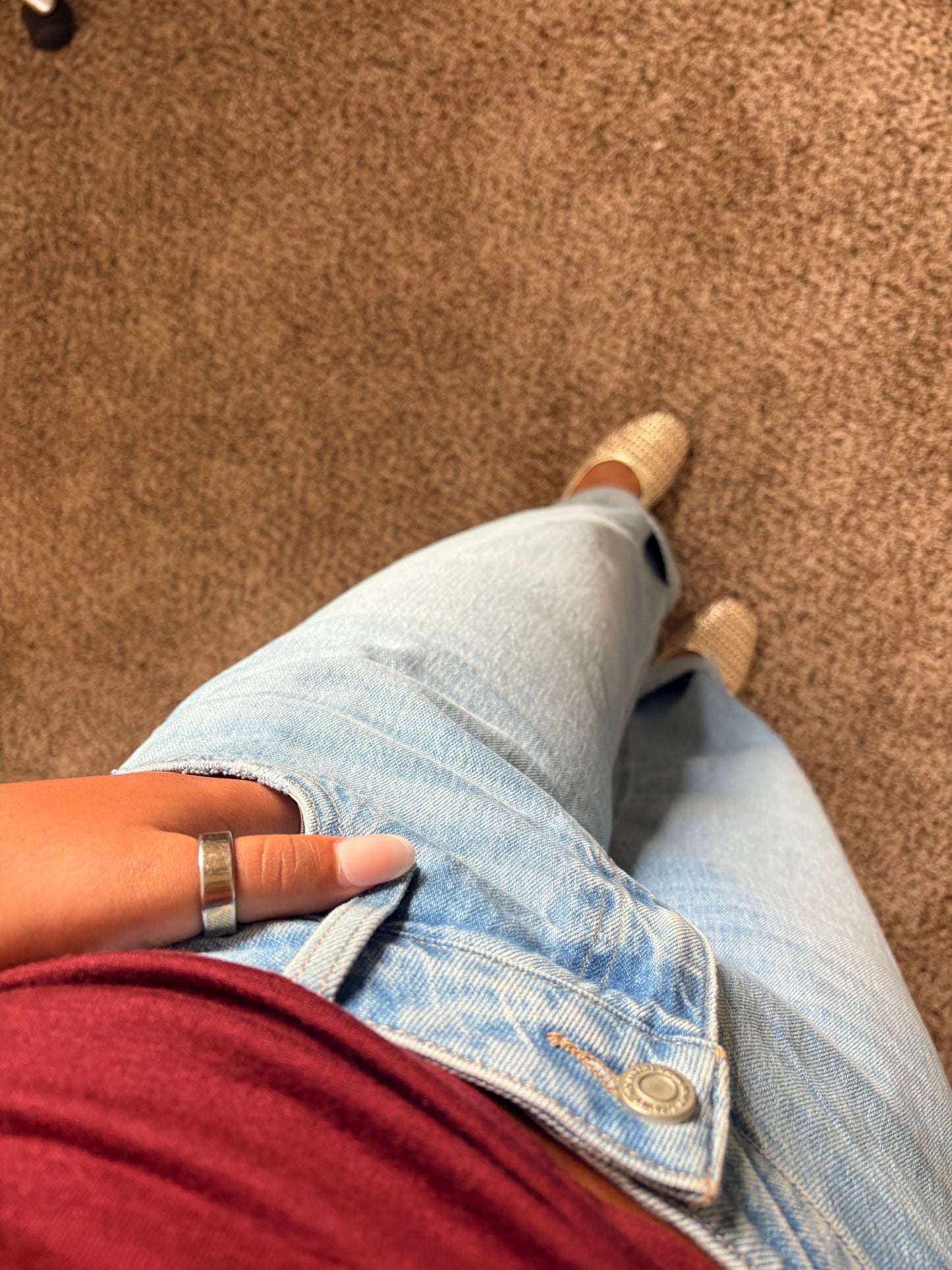 low rise cuffed baggy jeans
