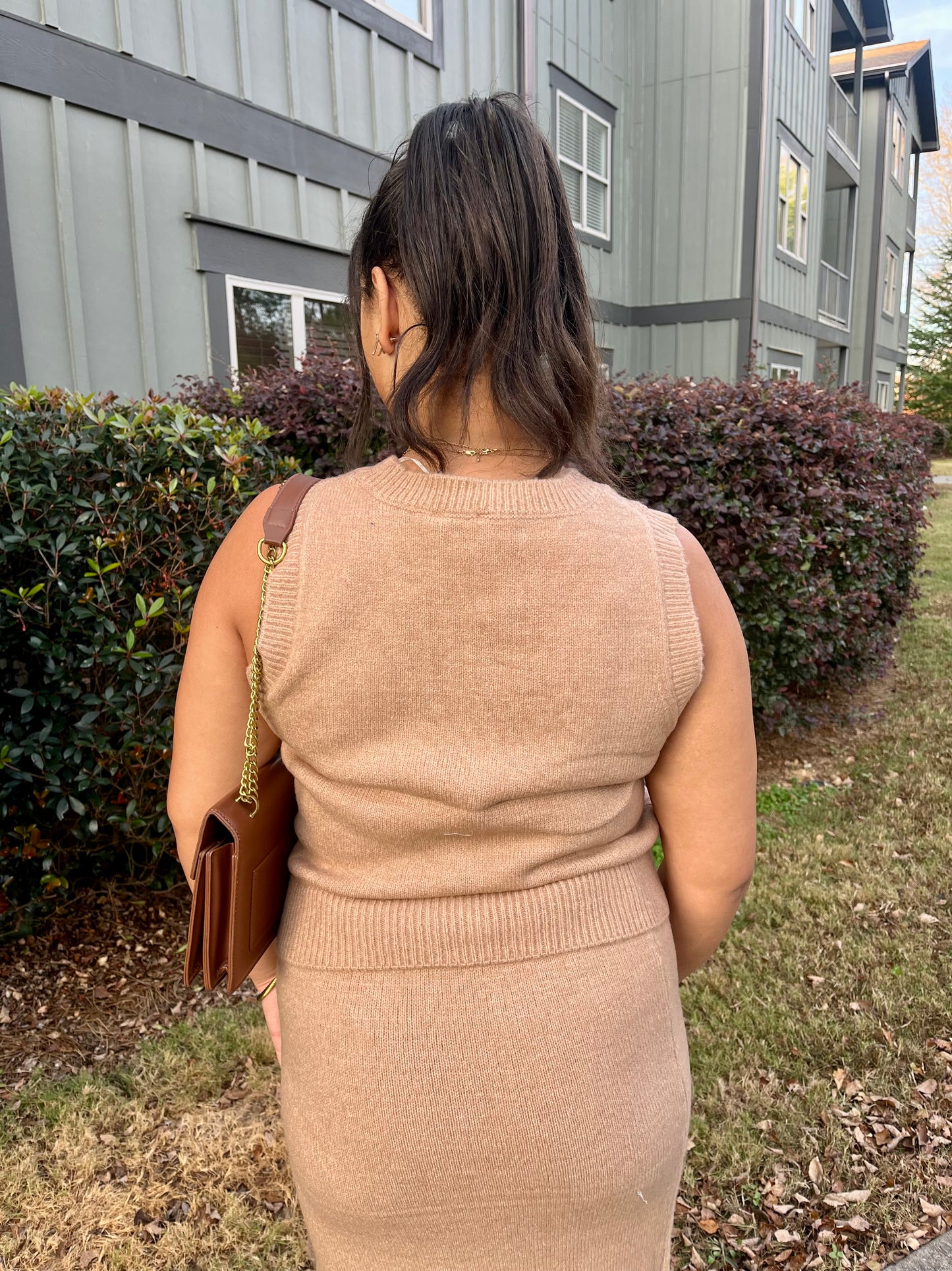 Vest + Skirt Set (Dark Taupe)