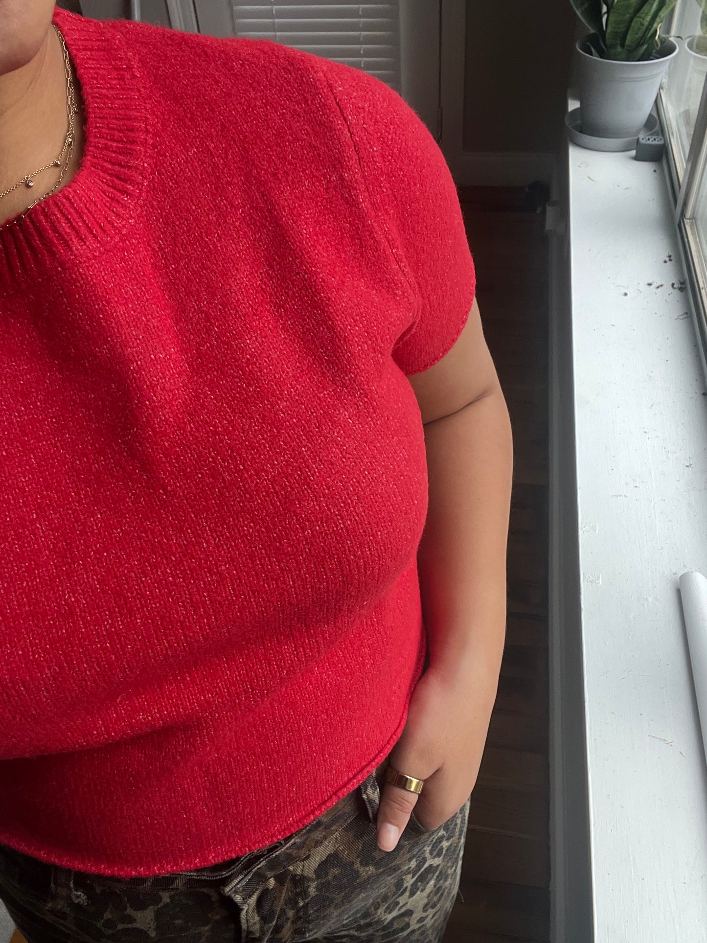 Ruby Red Sweater Top
