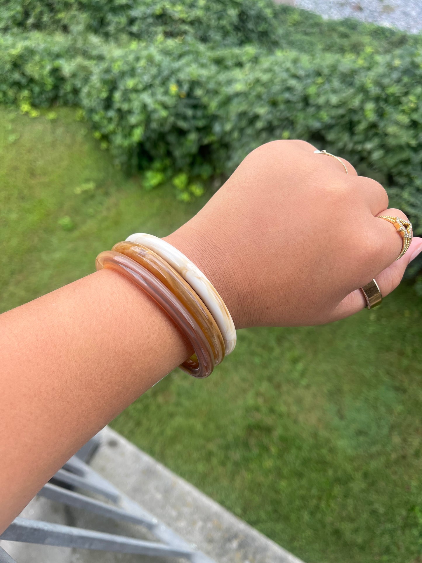 Acrylic Bangle Bracelet Set of Three