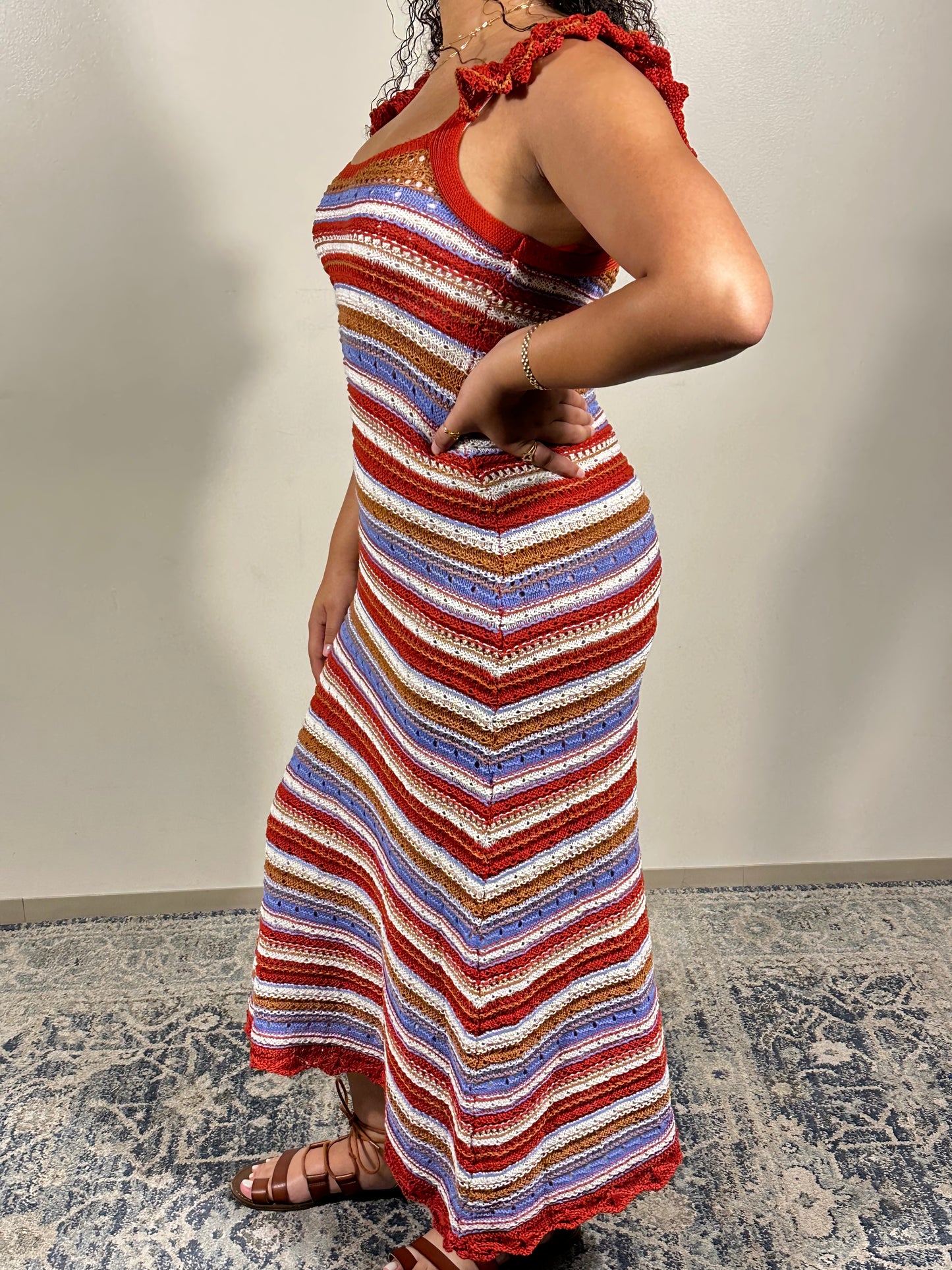 Crotchet Striped Maxi