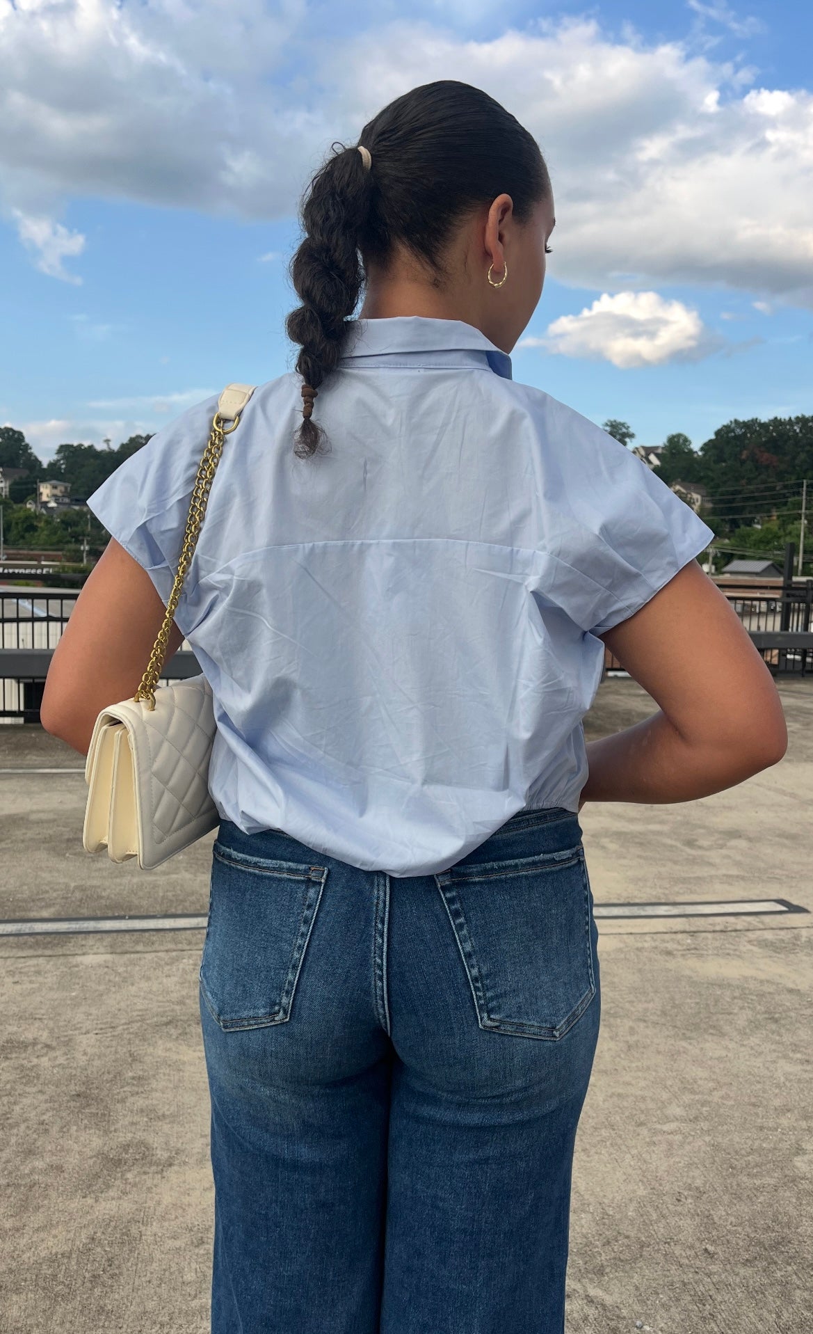 Blue Floral Button Down