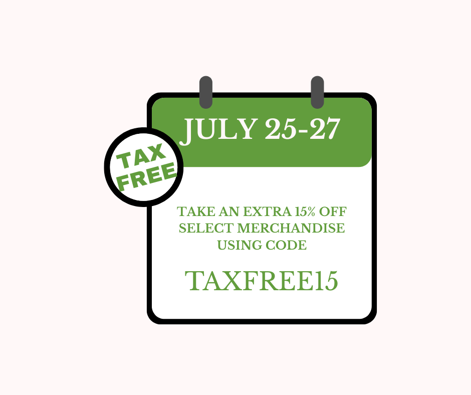 TAX FREE WEEKEND!