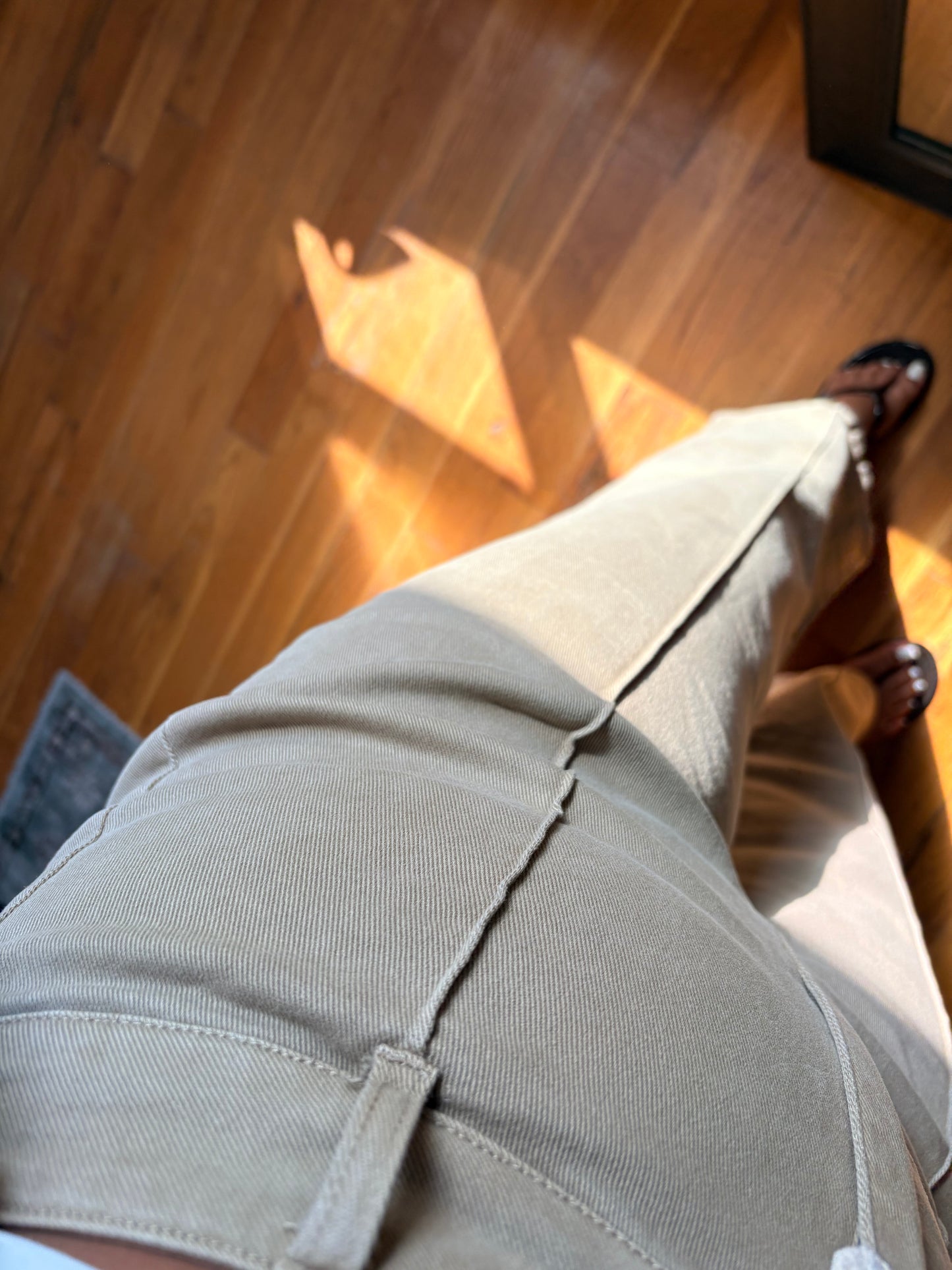 front seam wide leg denim