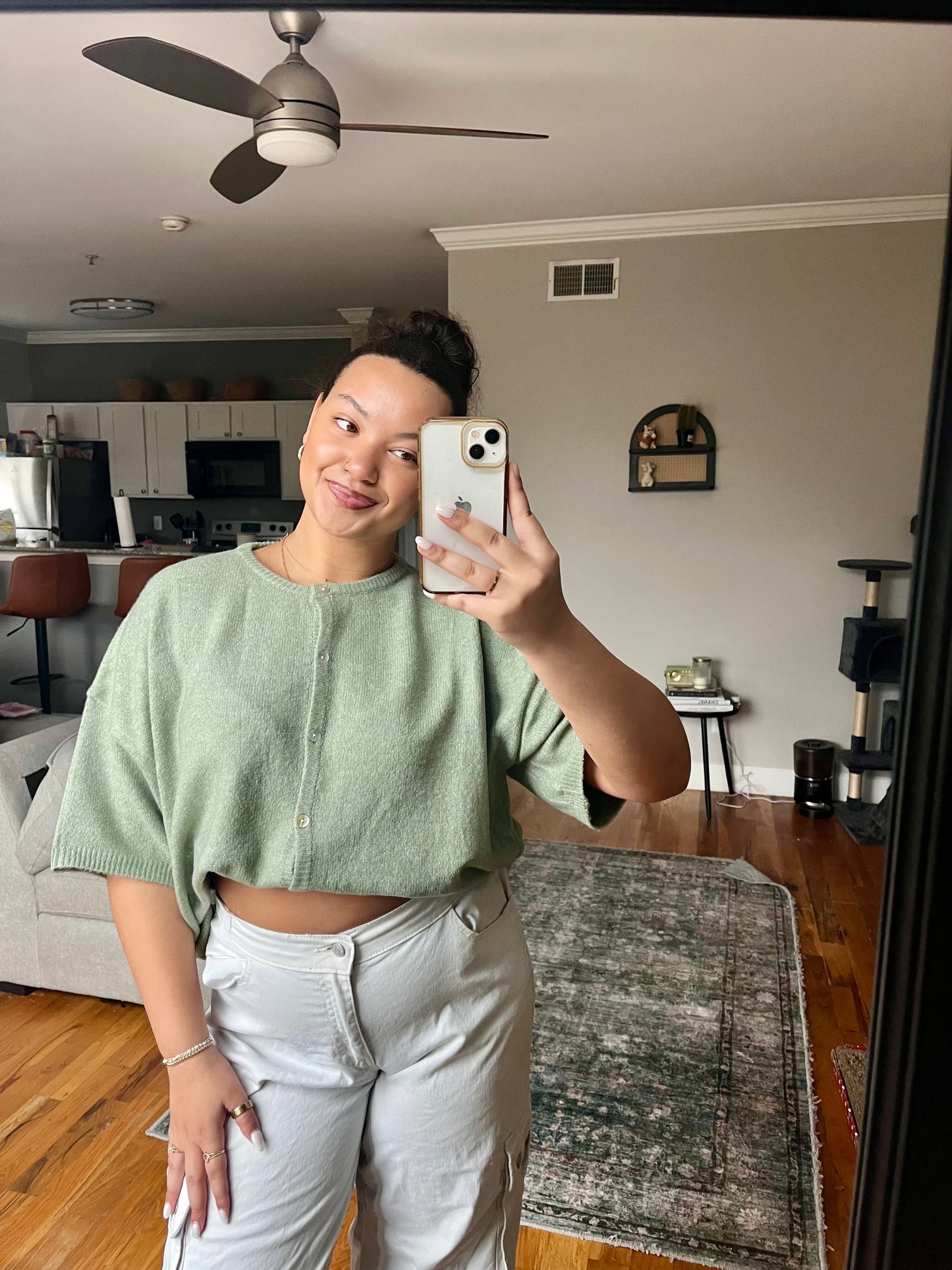 button down short sleeve sweater