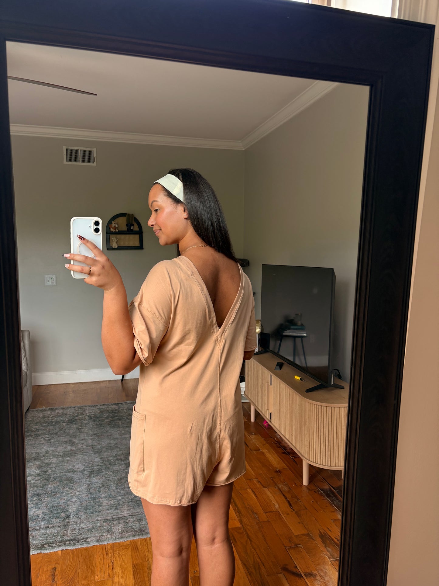 everyday romper — taupe
