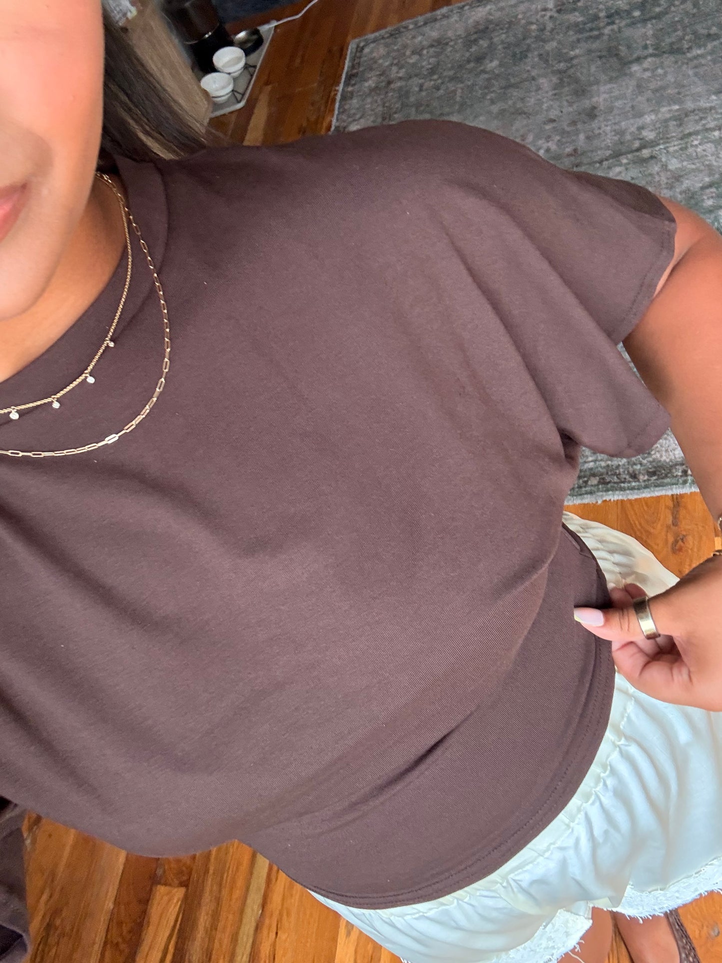 batwing basic top — brown