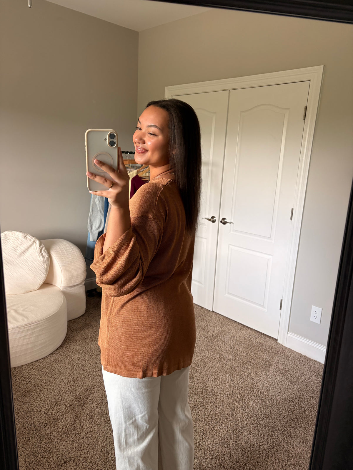 lightweight boat neck sweater (brown)