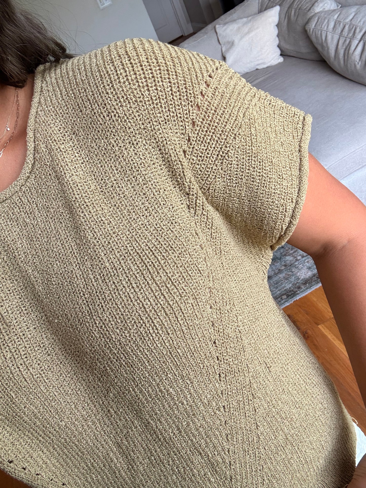 olive knit pullover
