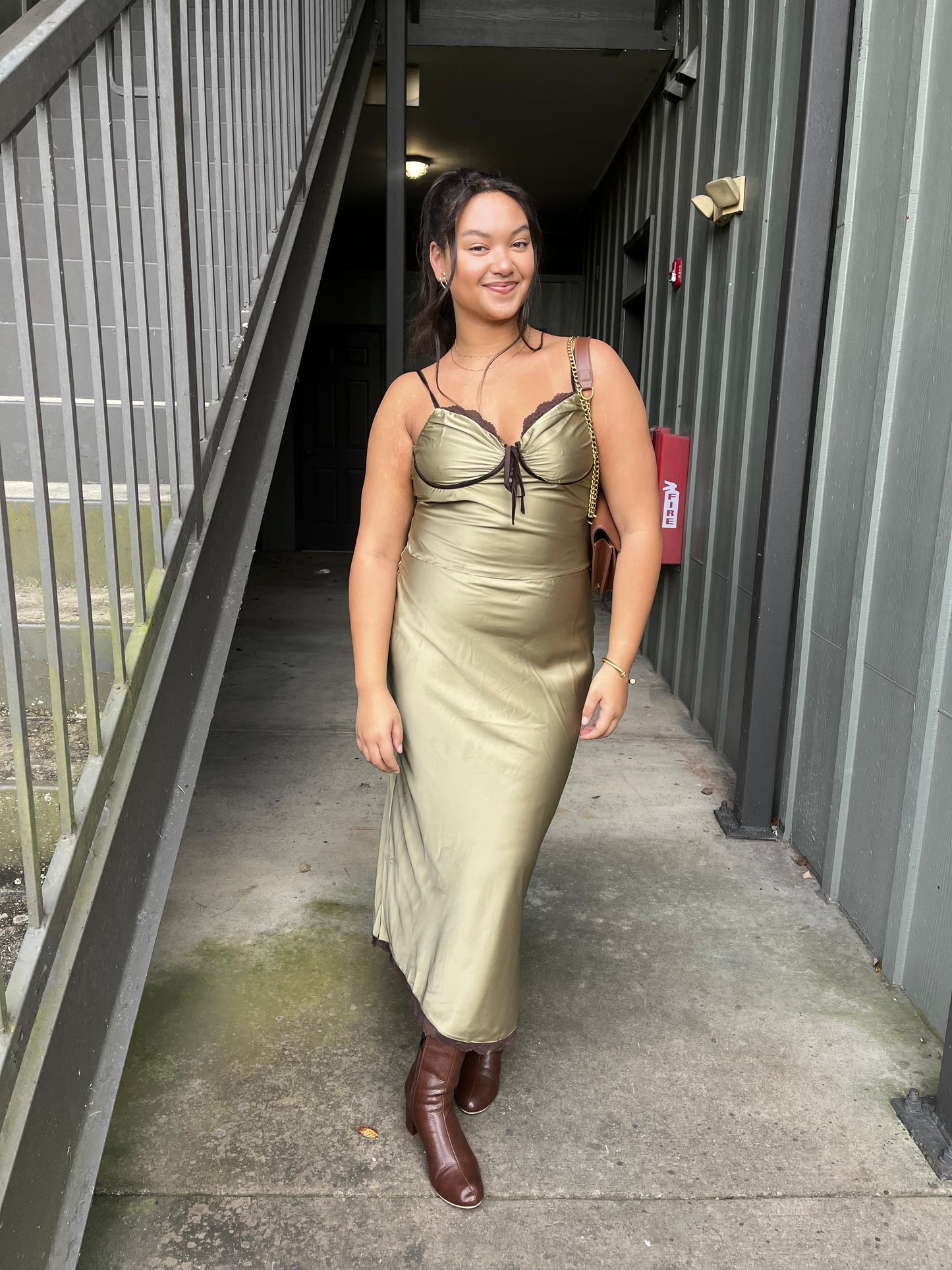 Olive Midi Skirt Set