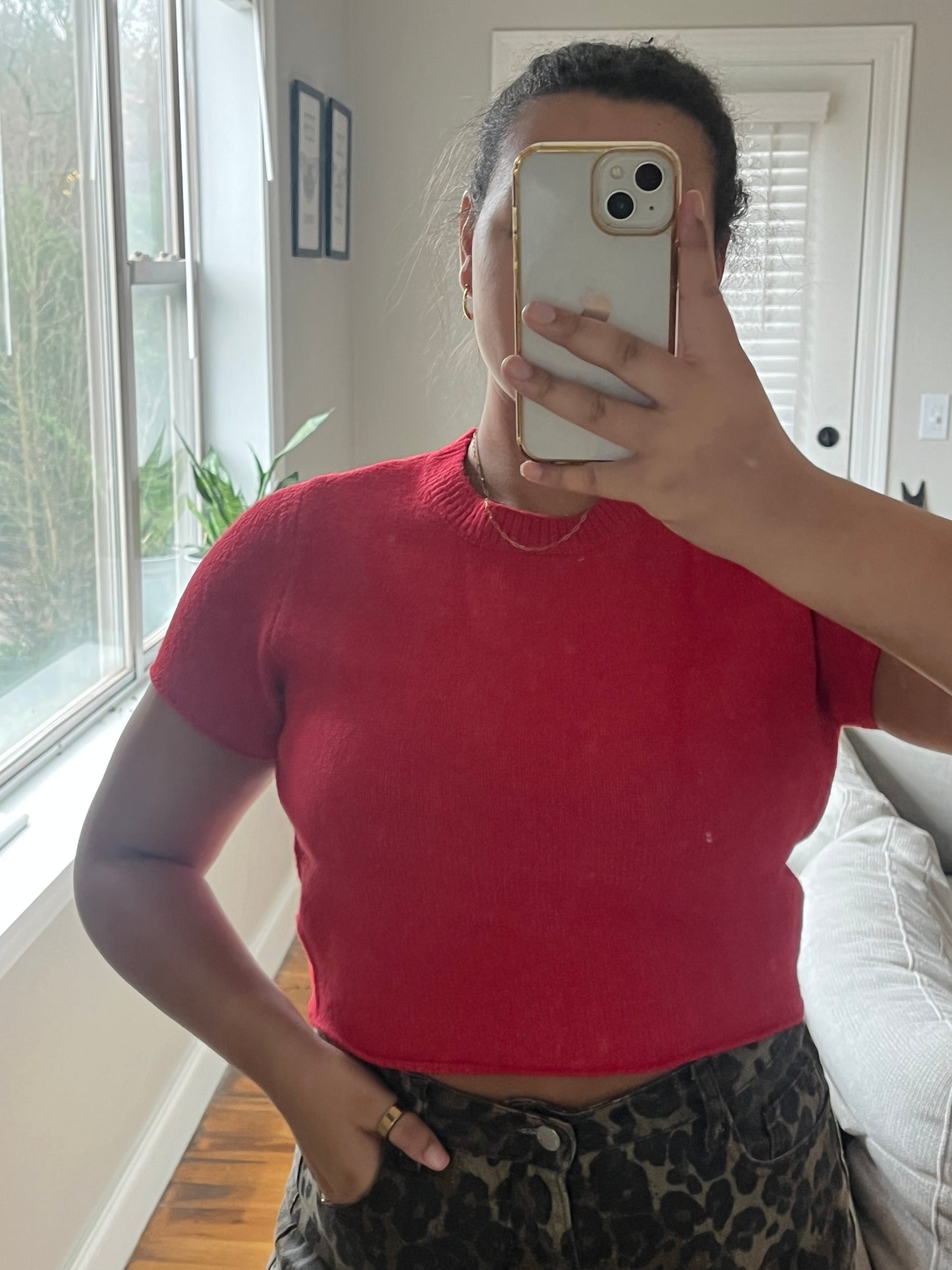 Ruby Red Sweater Top