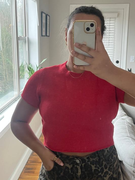 Ruby Red Sweater Top