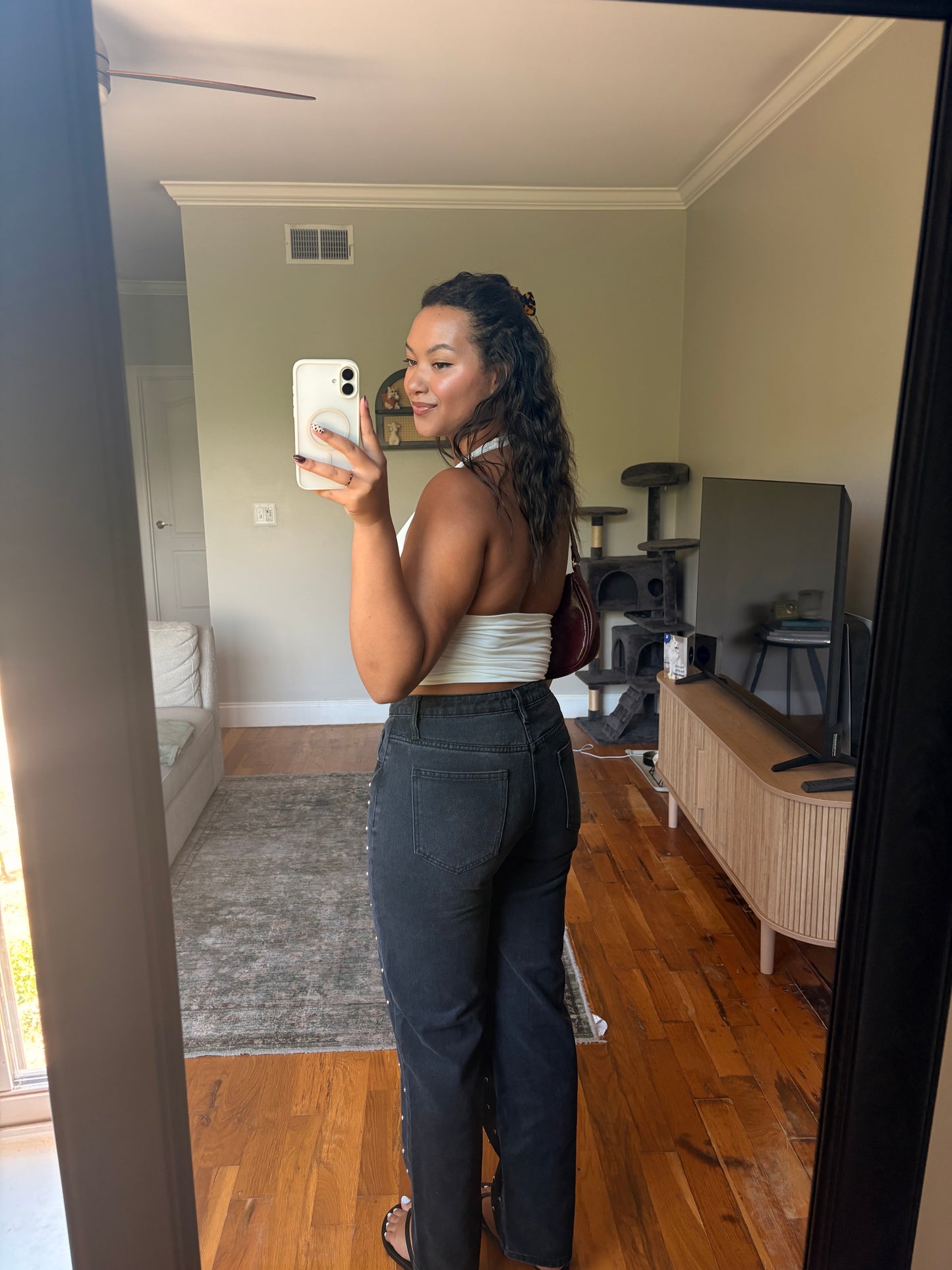 mia halter top — white