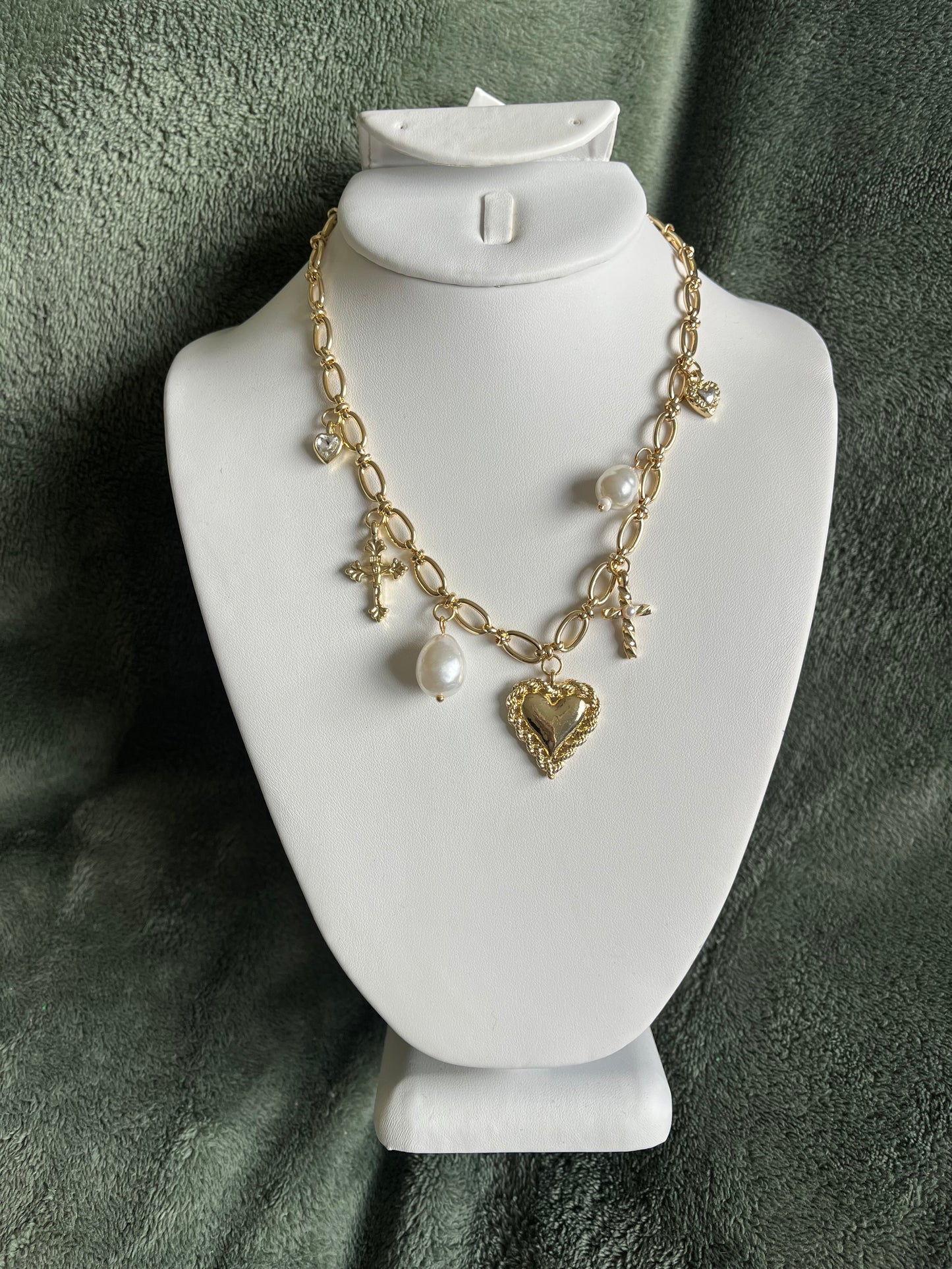 Pearl Heart Charm Necklace