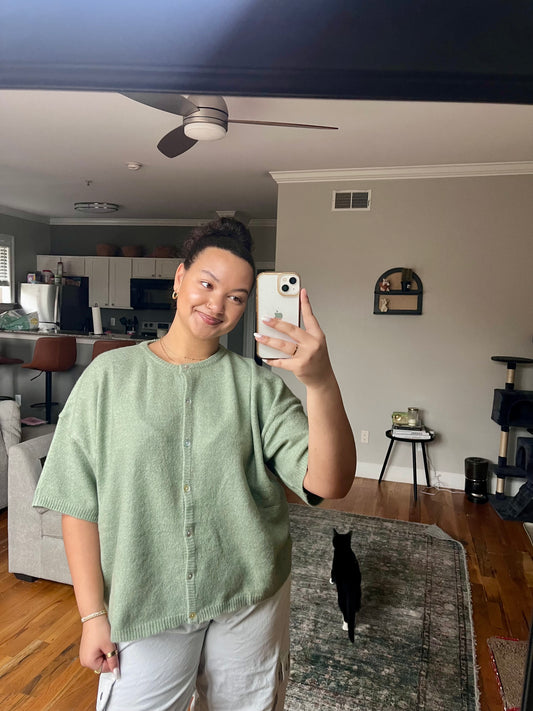 button down short sleeve sweater
