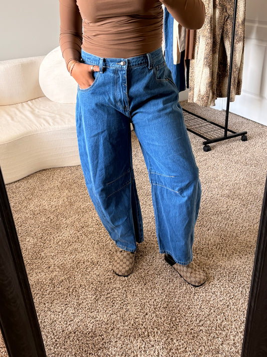 relaxed fit barrel jeans