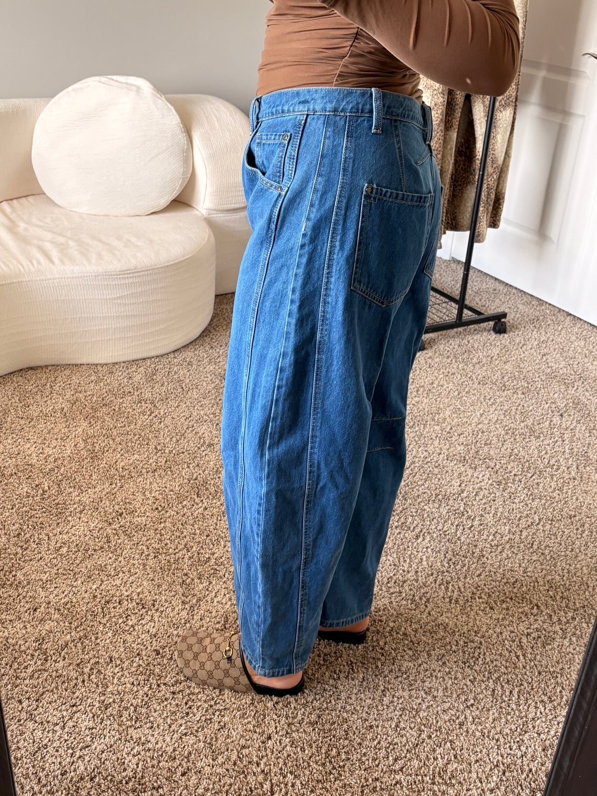 relaxed fit barrel jeans