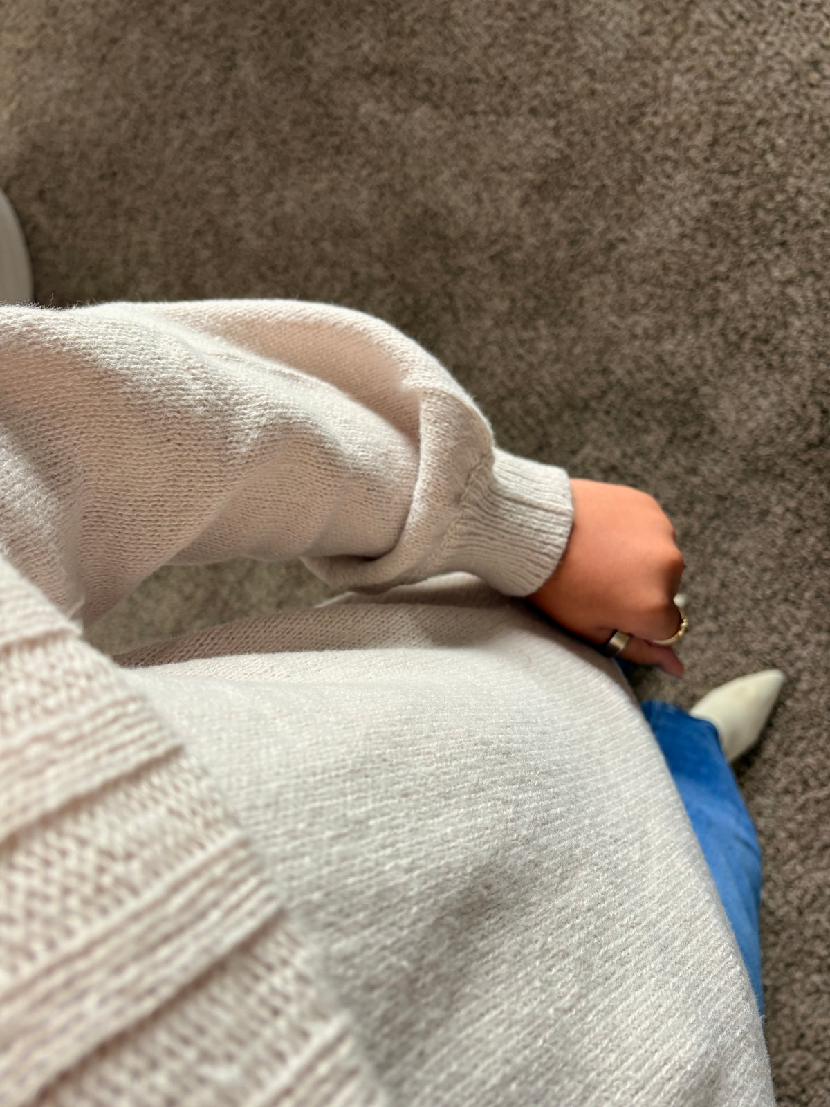off the shoulder knit sweater