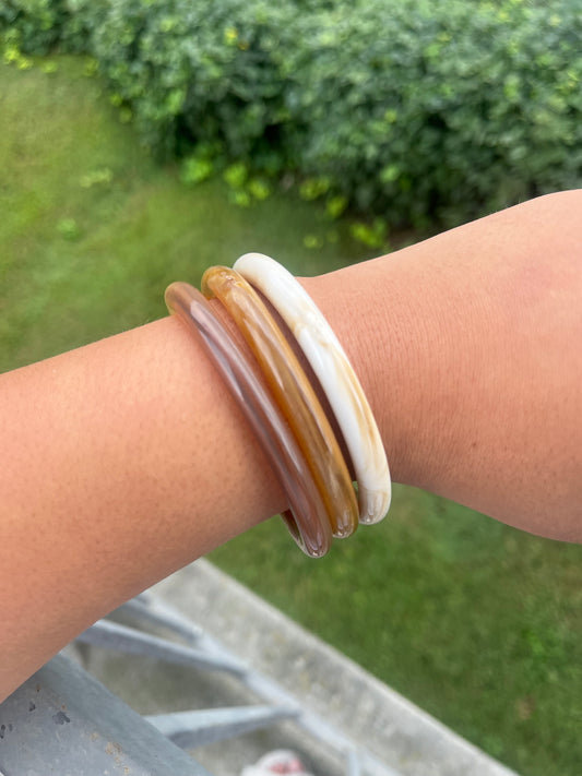 Acrylic Bangle Bracelet Set of Three