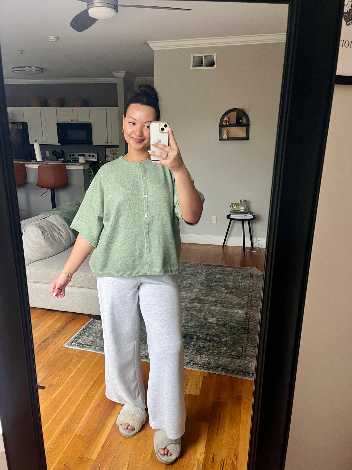 button down short sleeve sweater