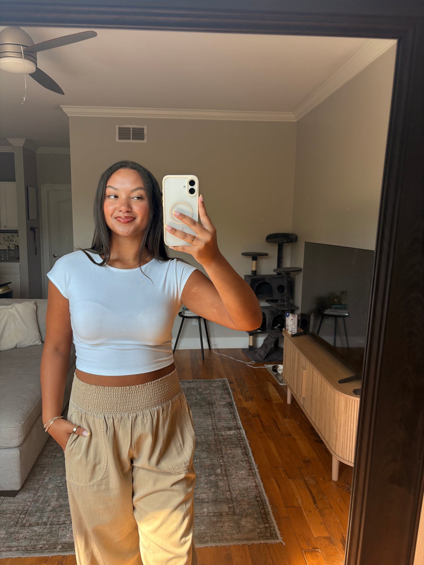 basic white crop top