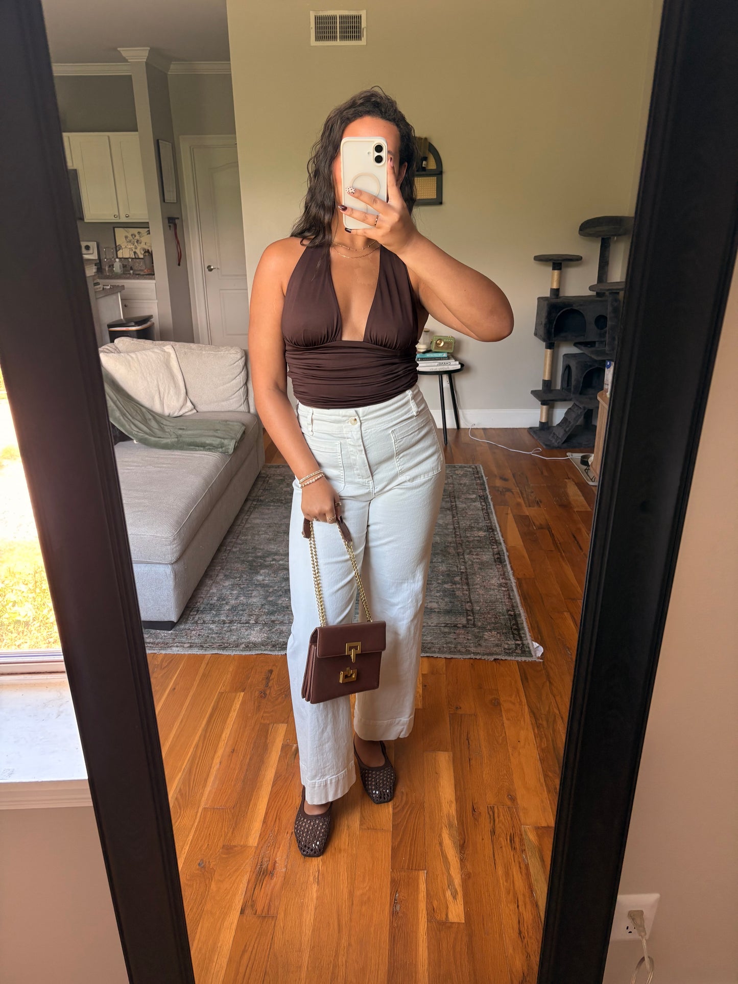 mia halter top — brown
