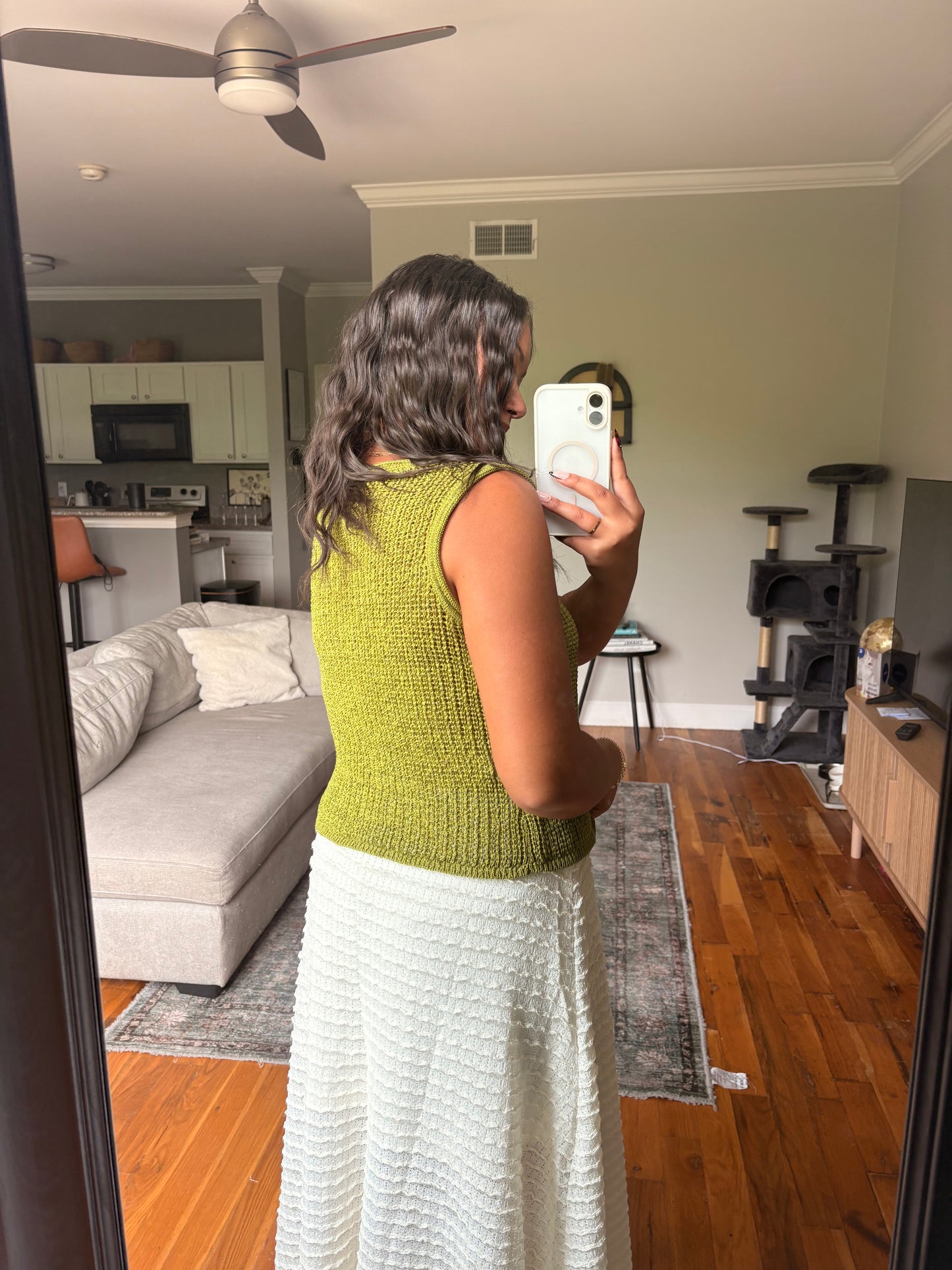 front tie sleeveless knit vest
