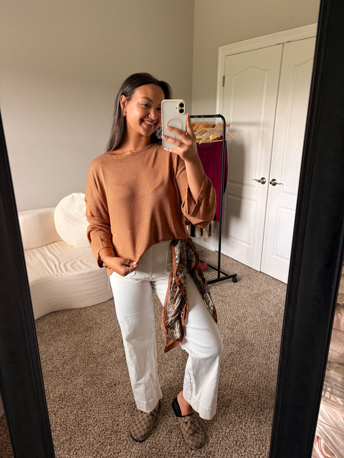 lightweight boat neck sweater (brown)