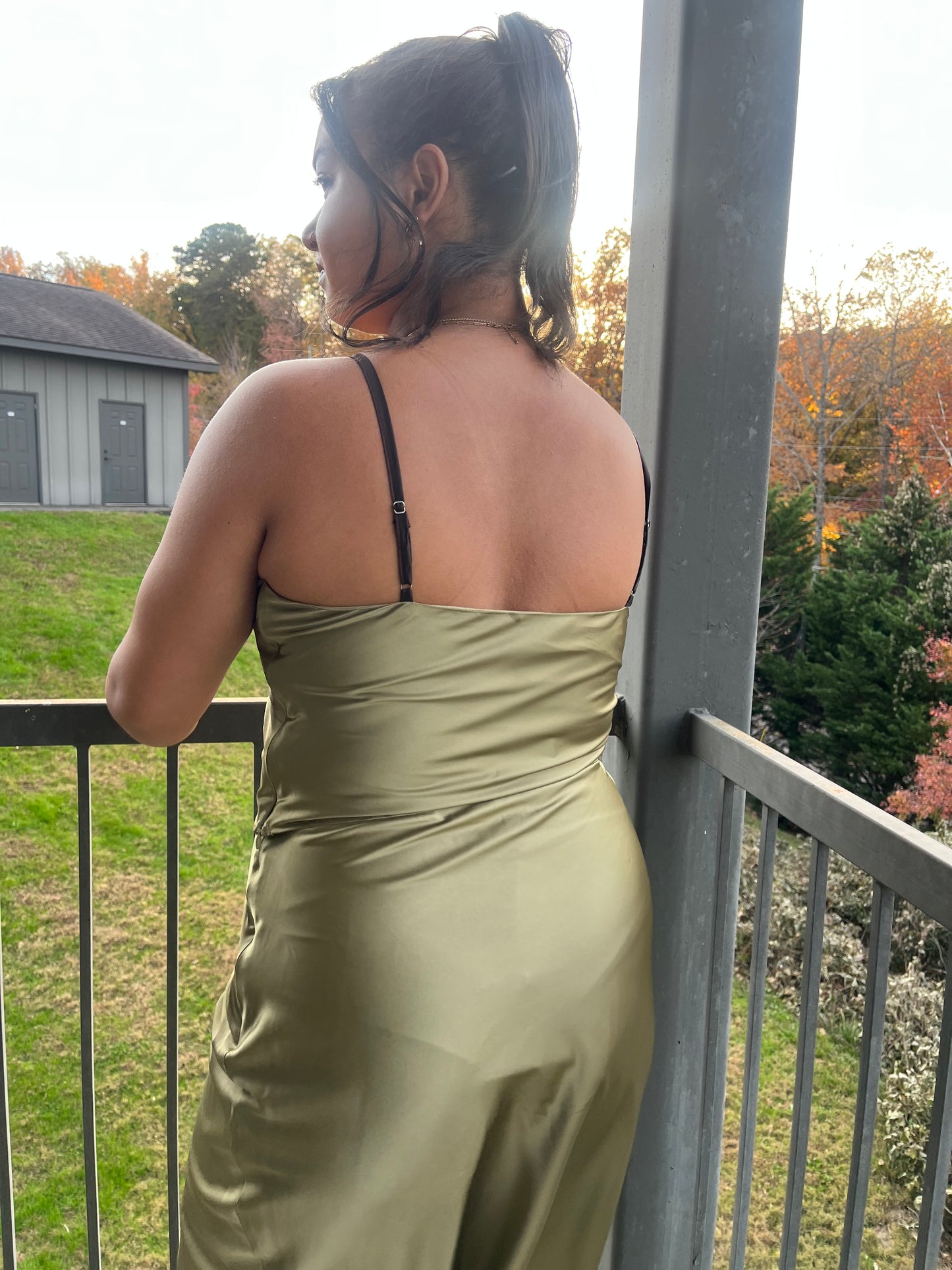 Olive Midi Skirt Set