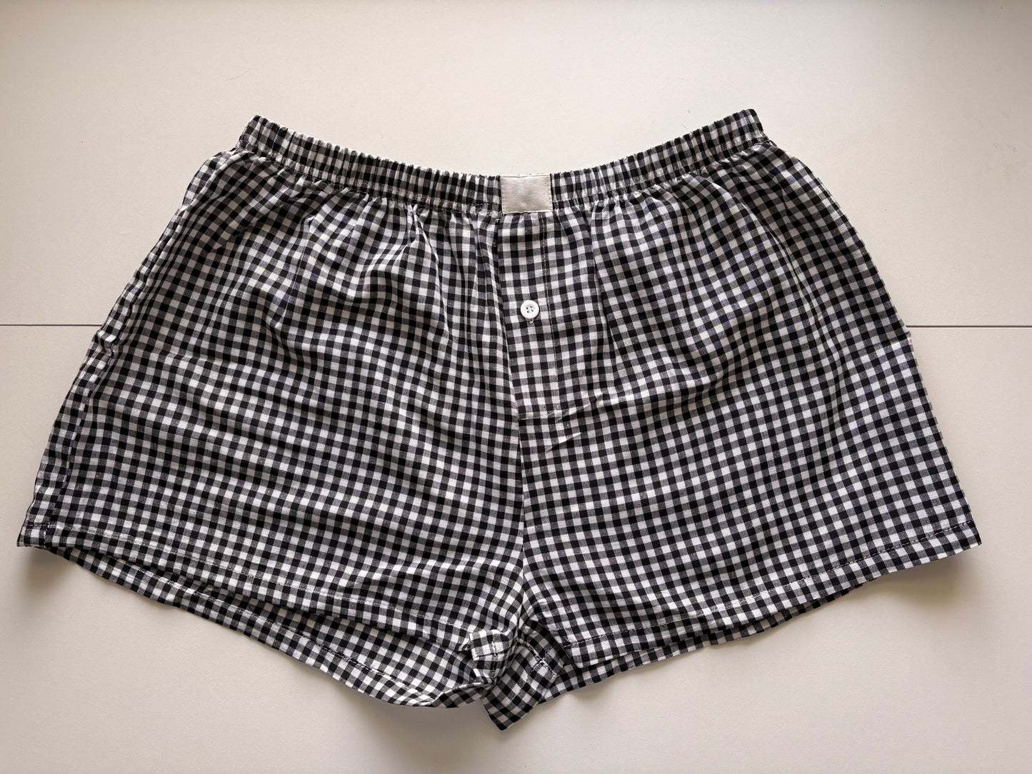 gingham boxer shorts — black