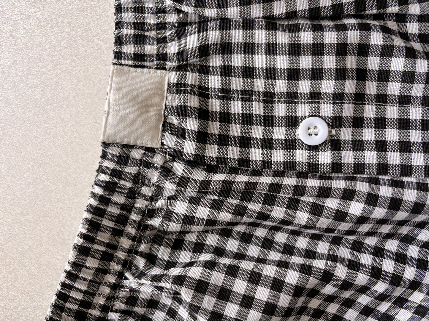 gingham boxer shorts — black