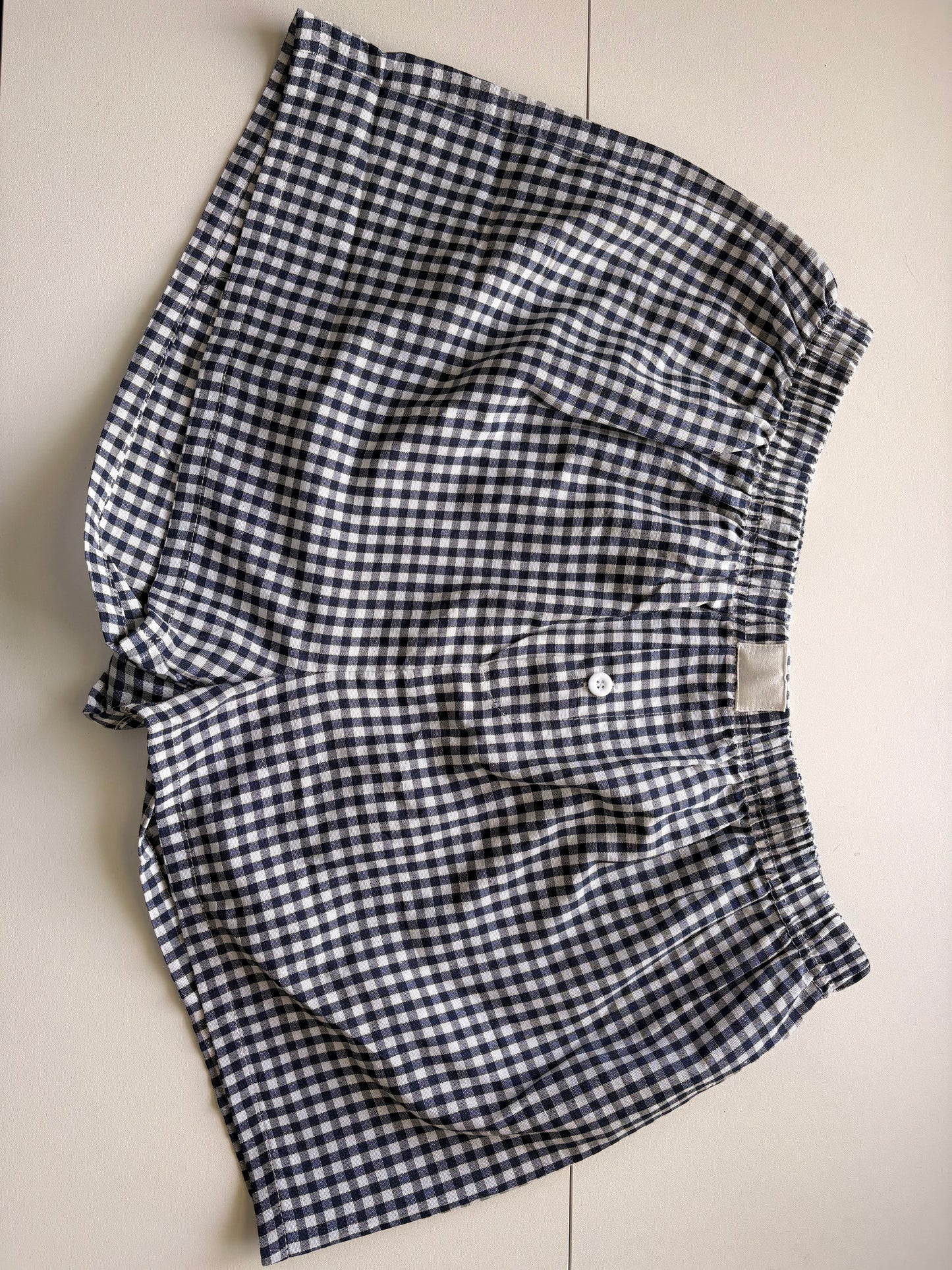 gingham boxer shorts — blue