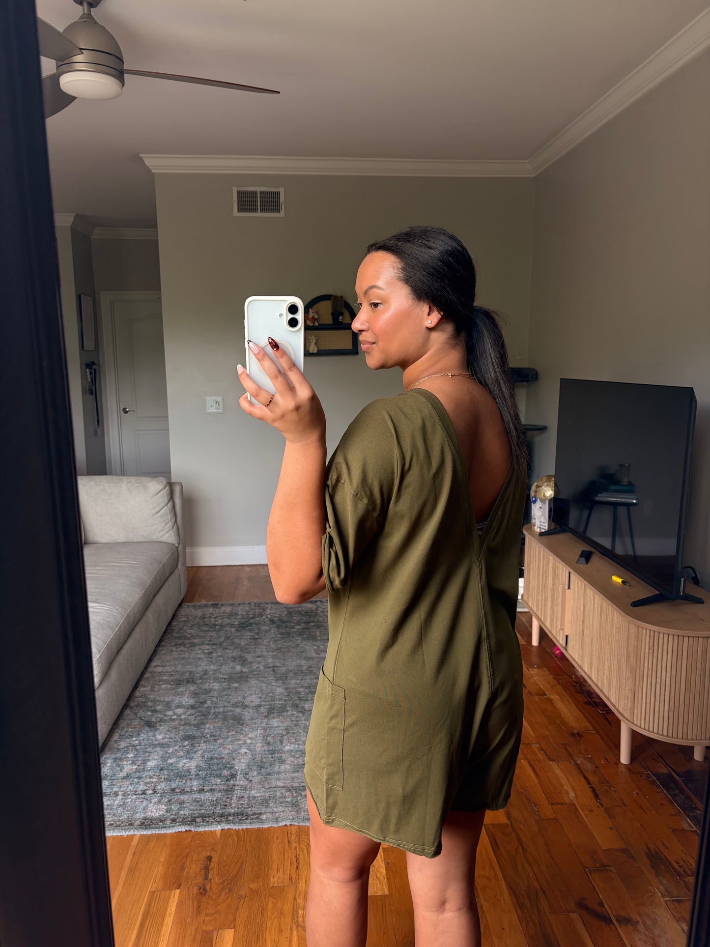 everyday romper — olive