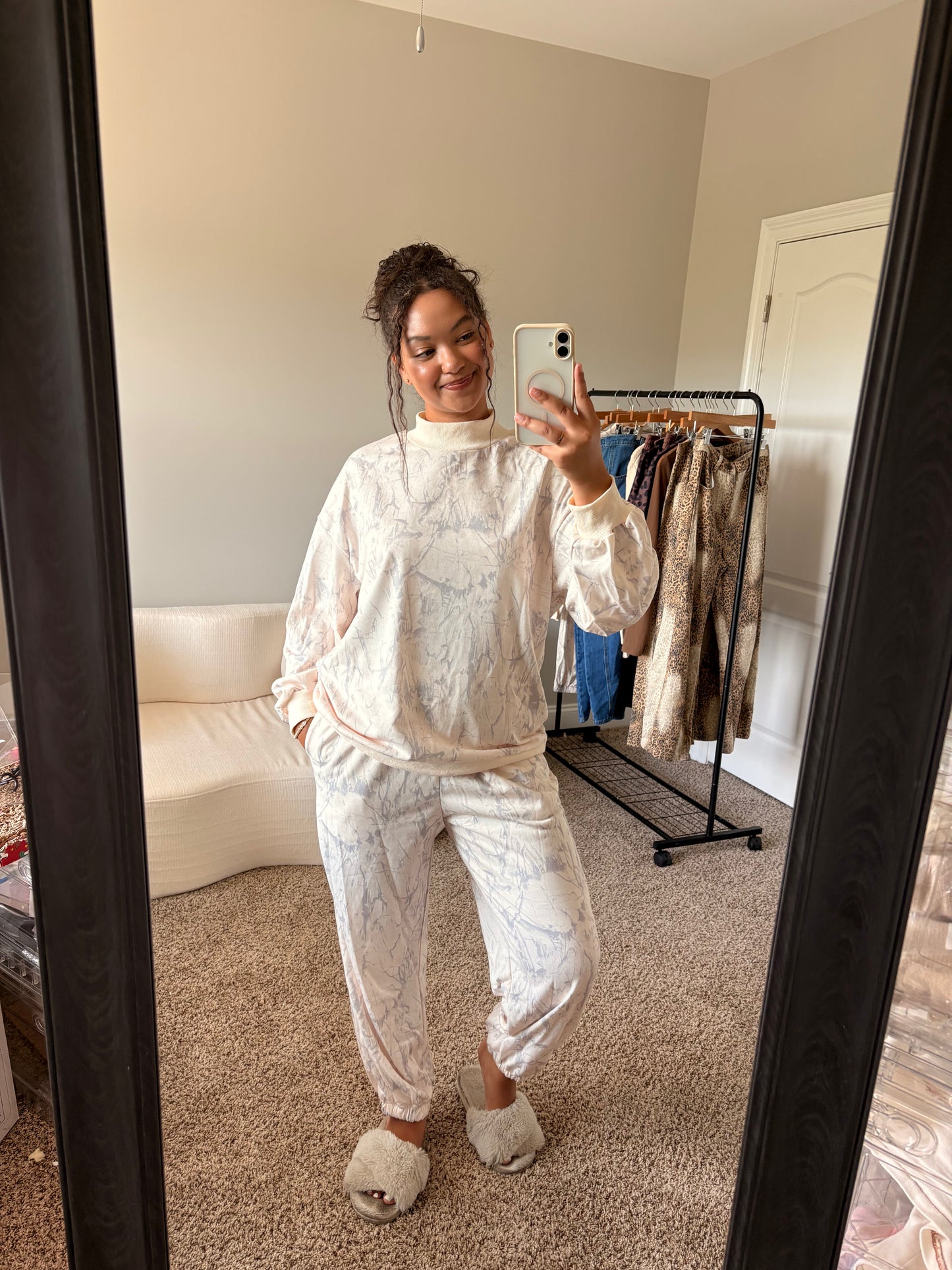 mock neck jogger set