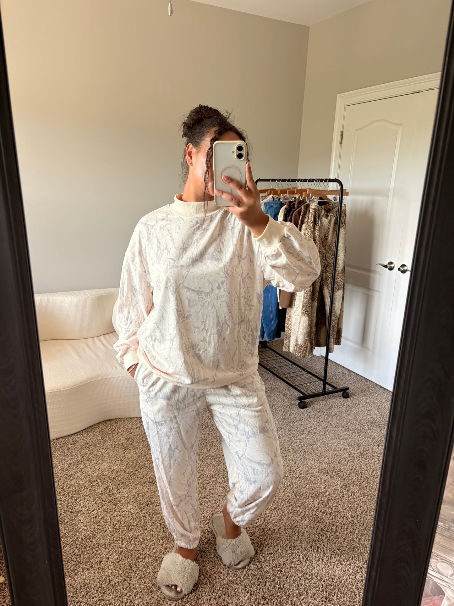 mock neck jogger set