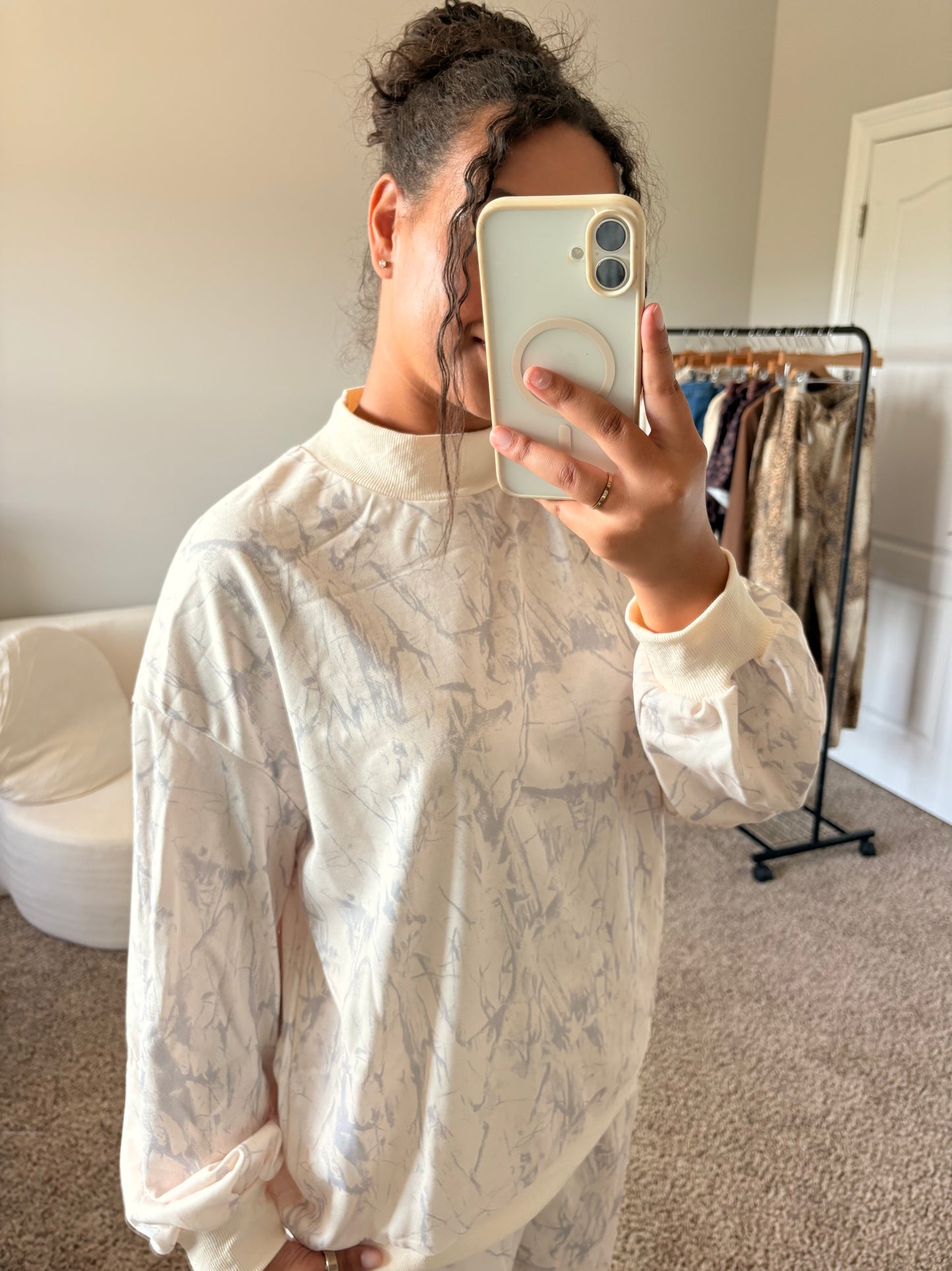 mock neck jogger set