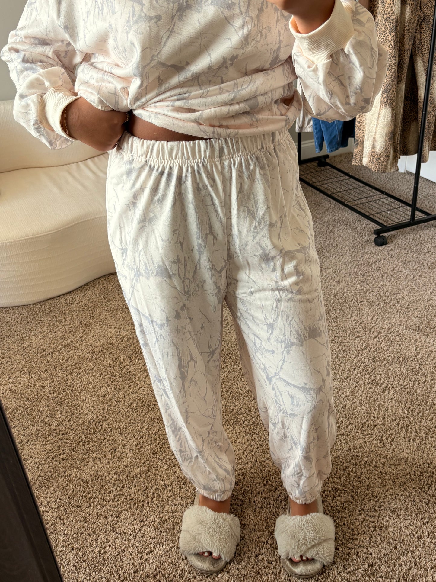 mock neck jogger set