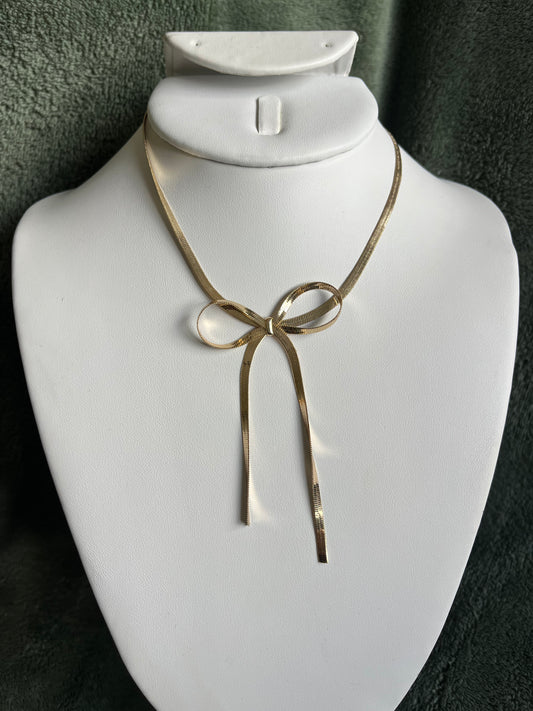 Herringbone Bow Necklace