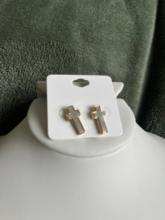 Two Tone Cross Studs