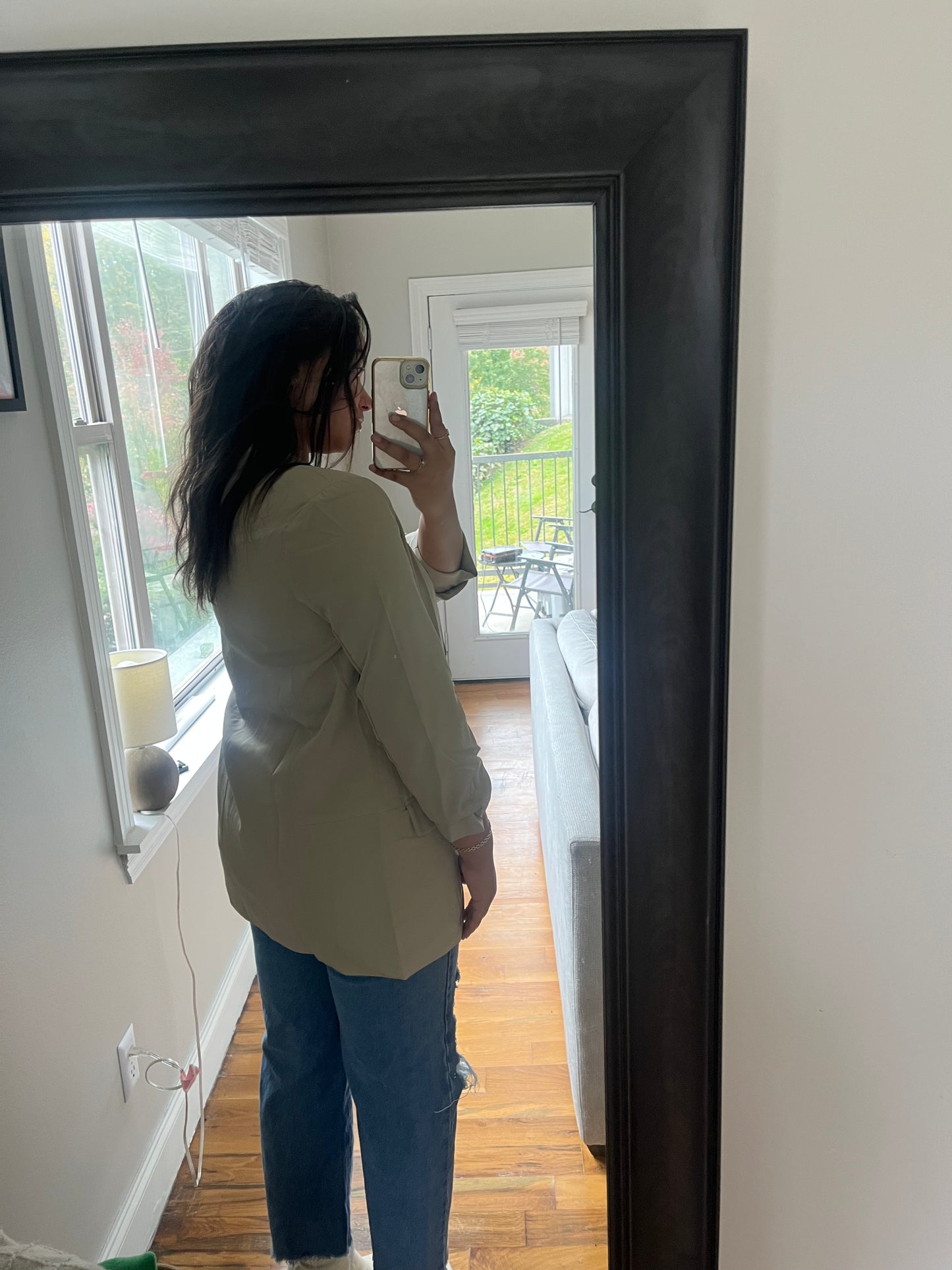 Ruched Sleeve Blazer