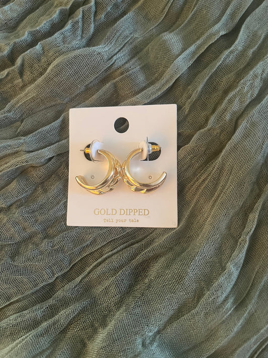 Dual Detailed Small Gold Hoops