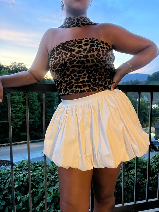 Mini Bubble Skort - Eggshell